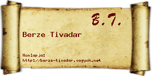 Berze Tivadar névjegykártya