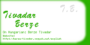 tivadar berze business card